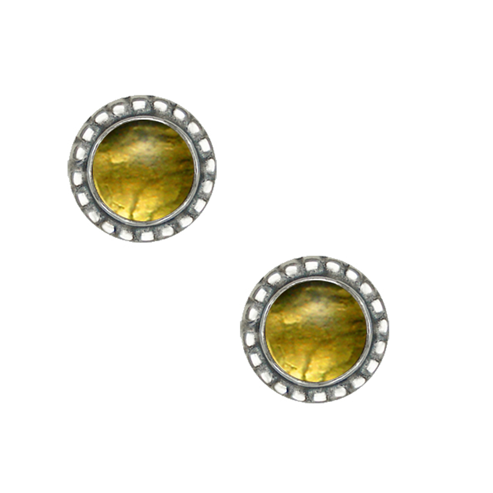Sterling Silver Small Citrine Post Stud Earrings
